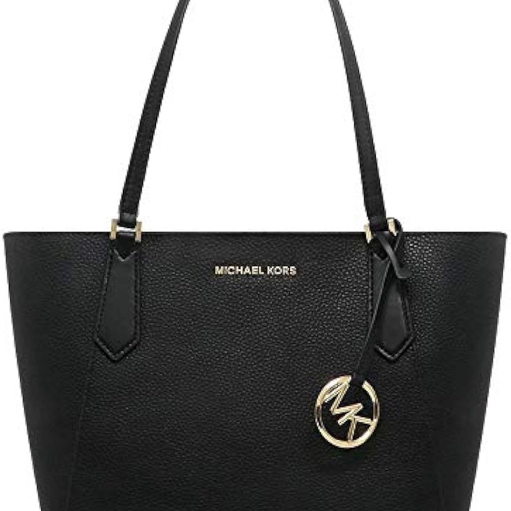 Michael Kors Black Tote with Gold Accents